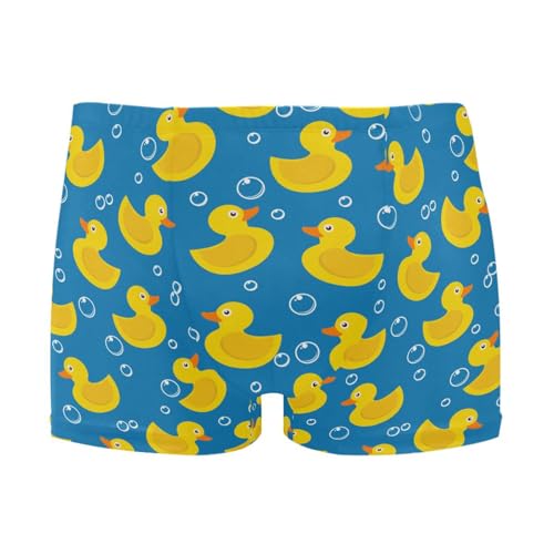 Men's Square Leg Swim Briefs Swimsuit Athletic Swimwear Bathing Suit Yellow Rubber Duck Swimming Trunks