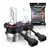 SEALIGHT 5202 LED Fog Light Bulbs, 12,000 lumens 6500K White 600% Brightness PS19W/PS24W 5201 5202 LED Fog Lights or Daytime Running Lamp, 1:1 Size, Plug-N-Play, Pack of 2