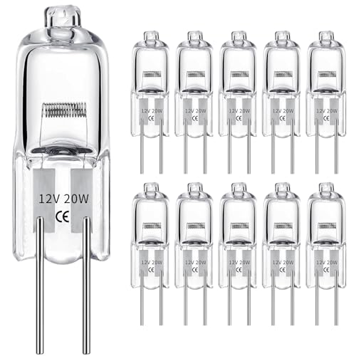 g4 halogen,G4 Halogen Leuchtmittel 10er Pack , Halogenlampen 2800k, Halogen 12V 20W, G4 20 Watt, G4 Glühbirne Warmweiß