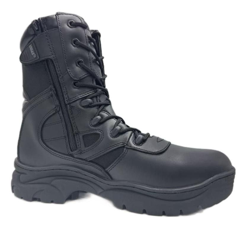 Image of INTAN Mens Military Tactical Work Boots Side Zipper Leather Motorcycle Combat shoes.
