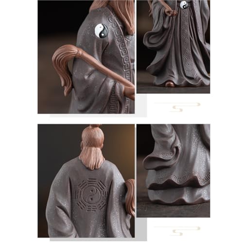 Estatua Tai Chi Master en arcilla morada artesanal miniatura 4