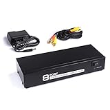 RCA Audio Video Splitter with Composite Cable - 8 Way AV Switch Box for TV, DVR, DVD, VCR, Gaming,...
