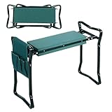YPRNM Garden Seat and Kneeler Bench, Heavy Duty Portable Gardening Stools Foldable Garden Stool with 2 Tool Pouches, EVA Foam Pad, Gardening Gifts for Women Men Seniors Gardener