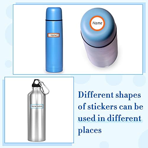 76 Pieces Name Tag Stickers Sticky Name Labels Waterproof Self Adhesive Name Labels with Coloured Edge No-Iron Clothing Labels for Clothes School Kitchen Food Bottles (4 Sheets)