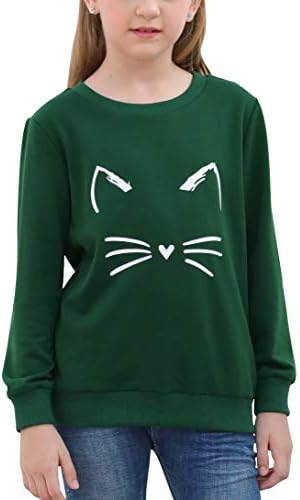 GORLYA Girl’s Pullover Tops Cute Cartoon Graphic Print Sweatshirt Clothes for 4-14 Years Kids