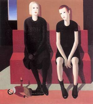 Peinture à l'huile Orphans 1932 decoration salon art classique