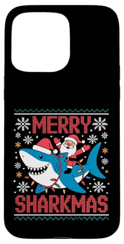 Merry Sharkmas AO[Z[^[ T^ CfBO V[N Cgt X}zP[X iPhone 15 Pro Max p