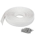 Garage Door Top and Sides Seal 32.8 Feet Weatherproofing Universal Rubber Weather Sealing Strip Professional Included Nails, White