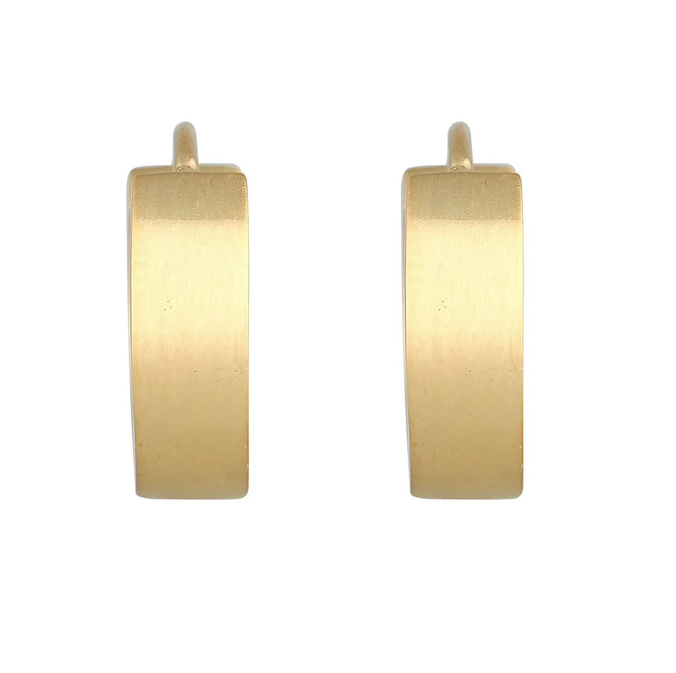 Kuzzoi Herren Ohrringe Creolen matt Klappcreolen (13mm) rund für Männer 1 Paar goldene Ohrhänger 925 Sterling Silber vergoldet