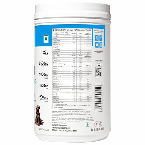 Image of MuscleTrail Pharma Grade Ultra Ripped Whey Protein Isolate - 27g Protein, L-Carnitine & CLA for Muscle Growth, Strength & Recovery - Premium Protein for Men & Women - Cappuccino Flavor, 1kg