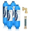 4 Packs of RV Inline/Marine Water Filter With Flexible Hose Protector, NSF Certified, Dedicated for Gardening, RVs, Campers, Trailer, Compatible with 40043 KDF Filter