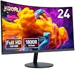 KOORUI 24" Curved 60Hz Computer Monitor LED Monitor Full HD 1080P HDMI VGA, 1800R, Tilt Adjustment, Eye Care, Black 24N5C