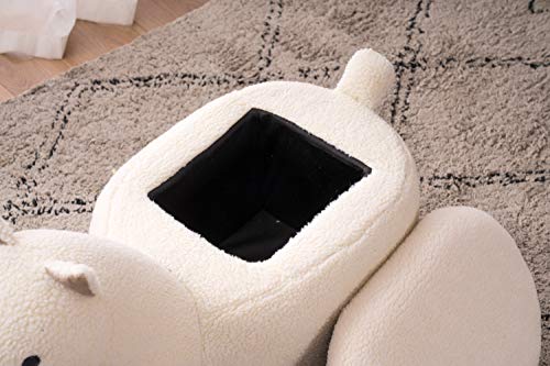 Home 2 Office Llama Ottoman For Kids' Bedroom, Playroom, Nursery, And Living Room, Animal Ottoman With Storage, Footstool For Kids, White #TOP4