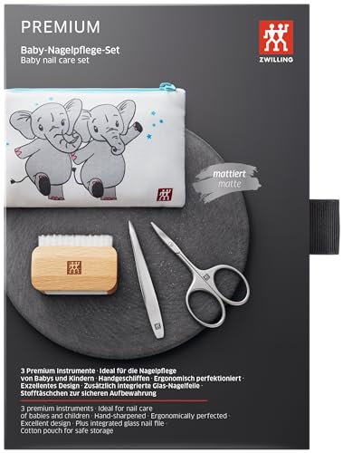 Zwilling Set Di Forbici Per Unghie Per Bambini E Neonati (Per Una Cura Sicura Delle Unghie, Set Di 3 Pezzi Con Lima E Spazzola Per Unghie, Set Regalo), Premium, Bianco - 6