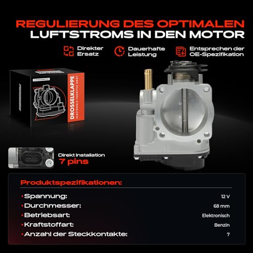Frankberg Drosselklappenstutzen Benzin Kompatibel mit Toledo II 1M2 2.3L 1998-2000 Bo.ra 1J2 1J6 2.3L 1998-2000 Golf IV 1J1 1J5 2.3L 1997-2006 Pas.sat 3B2 3B5 Replace# 021133064B
