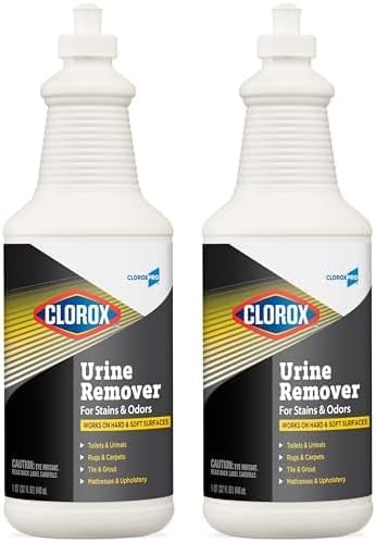 CloroxPro Urine Remover for Stains and Odors, Healthcare Cleaning and Industrial Cleaning, 32 Ounce Pull Top Bottle - 31415 (Pack of 2)