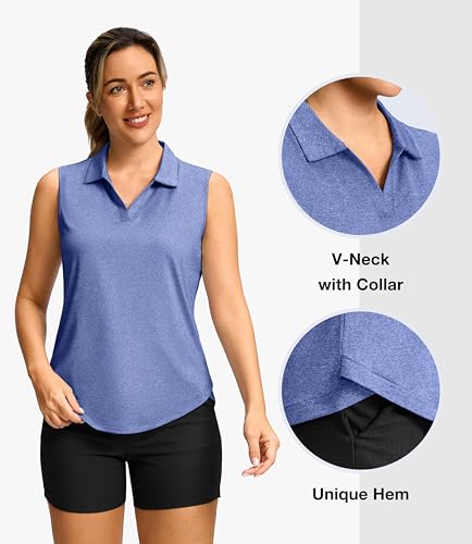 Sleeveless Golf Shirts V Neck