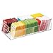 mDesign Compact Plastic Tea Storage Organizer Caddy Tote Bin - 6 Divided Sections, Built-in Handles - Holder for Tea Bags, Packets, Sweeteners and Small Packets - Lumiere Collection - Clear