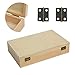 VIPMOON 50Pcs Small Hinges for Wooden Box, 18 x 15mm Mini Brown With 200 Screws, Retro Jewelry Folding Butt Hardware for DIY Crafts