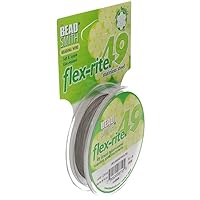 The Beadsmith Flex-Rite Perlendraht 19-strängig – 0,014 Durchmesser, Silber, 9,1 M Spule