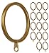 Meriville 14 pcs Gold 2-Inch Inner Diameter Metal Flat Curtain Rings with Eyelets