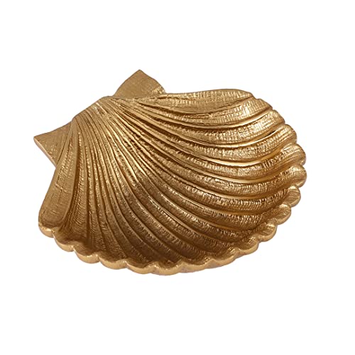 Purestory Decorative Metal Bowl,Jewelry Trinket Tray Home Decor Wedding Gift For Her Desk Organizer Accessories Small Ring Holder - Gold(5.7 X 5 X 2 Inches) - Sea Shell #TOP16