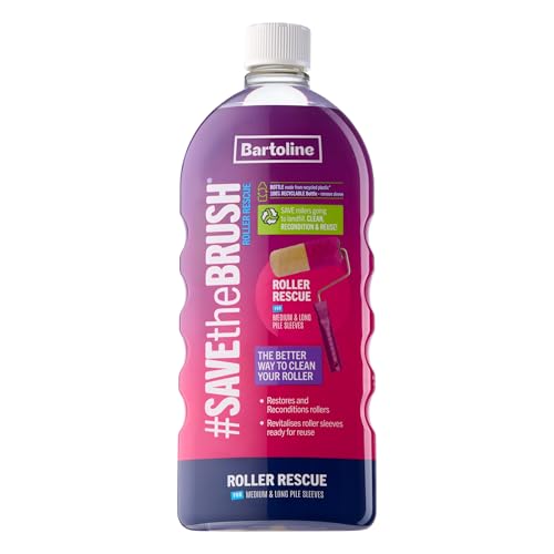 Bartoline Save the Brush Roller Rescue 1L Premium Roller Cleaner for Water & Most Oil-Based Paints Biodegradable Non-Hazardous Quick-Clean Formula Restores Roller Softness