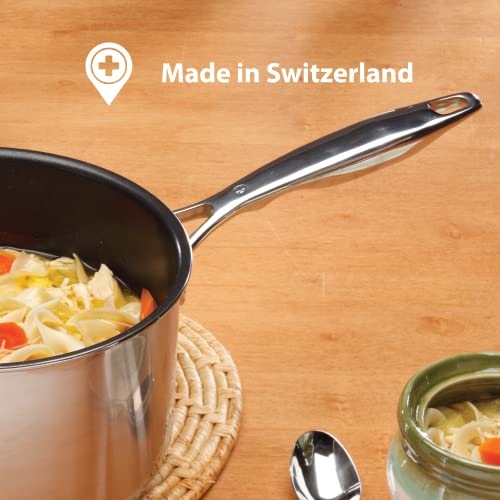 Swiss Diamond 9.5 Inch Stainless Steel Nonstick Fry Pan, Induction Compatible Skillet, Dishwasher And Oven Safe #TOP2