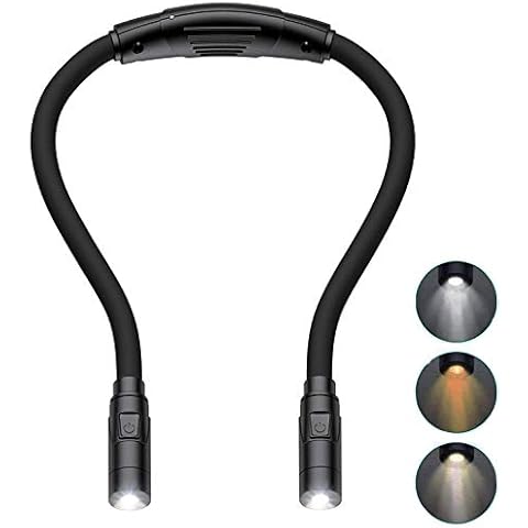 Book Light for Reading in Bed, LED Neck Eye Care Reading Light for Books in Bed at Night Rechargeable Reading Lamp 9 Brightness Levels Bendable Arm Long Lasting for Reading Repairing Black Cover