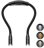Diseño ergonómico y filtro de luz para el cuidado de los ojos: La luz no parpadea y el diseño de filtro de luz azul se caracteriza por las cuentas de LED avanzadas. Ya no genera fatiga ocular tanto para niños como para adultos. Los brazos son flexibles y ajustables para que pueda conseguir el ángulo que le resulte más cómodo. Con el diseño ergonómico alrededor del cuello, ¡tiene las manos totalmente libres.
