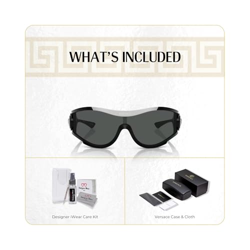 Versace VE4475 Shield Sunglasses for Men for Women +BUNDLE with ACCESSORY EYEWEAR KIT2