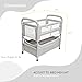 Arm’s Reach Clear-Vue Co-Sleeper Bedside Bassinet Featuring Clear Mesh Panels with Fold-Down Side, Large Attached Storage Basket, 4 Wheels, and Height-Adjustable Legs, Gray