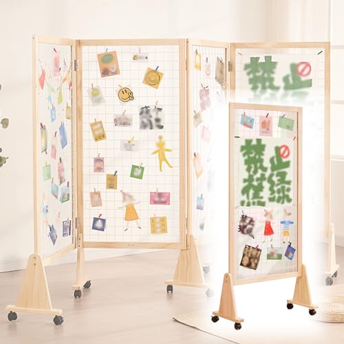 Biombo plegable para habitación, pantallas de privacidad independientes para oficina, estudio o balcón, paneles de pared de rejilla móviles para exhibición de manualidades