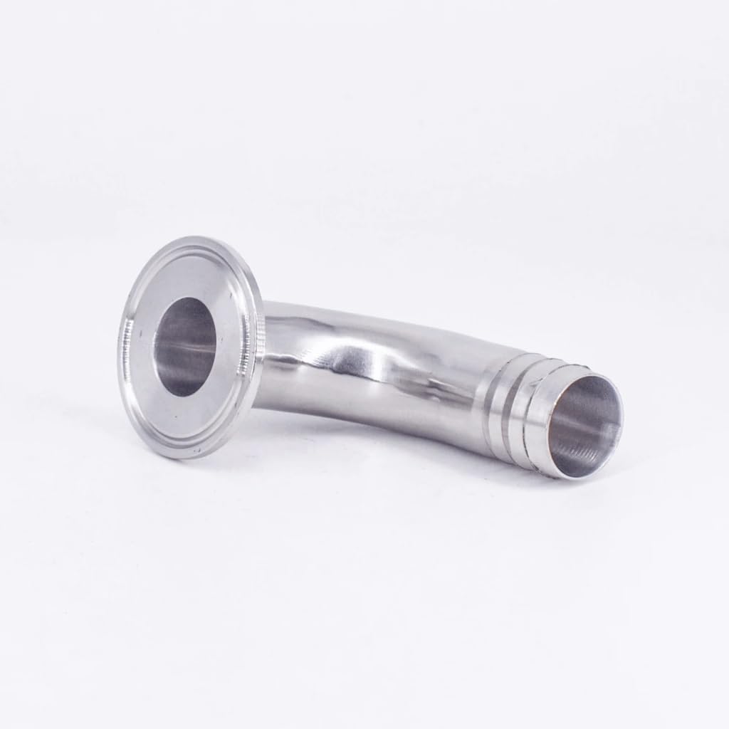 Refixamo One Color Pipe Clamps, Sus304 Stainless Steel Tri Clamp 90 Deg Elbow Hose Barb Fitting 1.5-4 Inch(12.7Mm-K50.5mm)