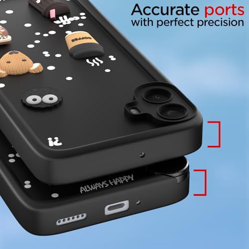 Image of Pikkme Back Cover for CMF by Nothing Phone 1 | Cute Fun Cartoon 3D Bear Silicone Full Body Protection Bumper Case (Black)
