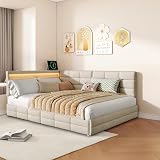 AONYAYBM - Sofá cama tapizado 140x190, sin colchón