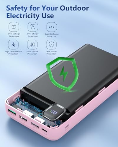 Image of Portable Charger 50000 mAh Power Bank PD 30W and QC 4.0 PowerBank Fast Charging External Battery Pack with USB-C LED 3 Outputs & 2 Inputs Portable Charging for iPhone 15 14 13 pro, Samsung