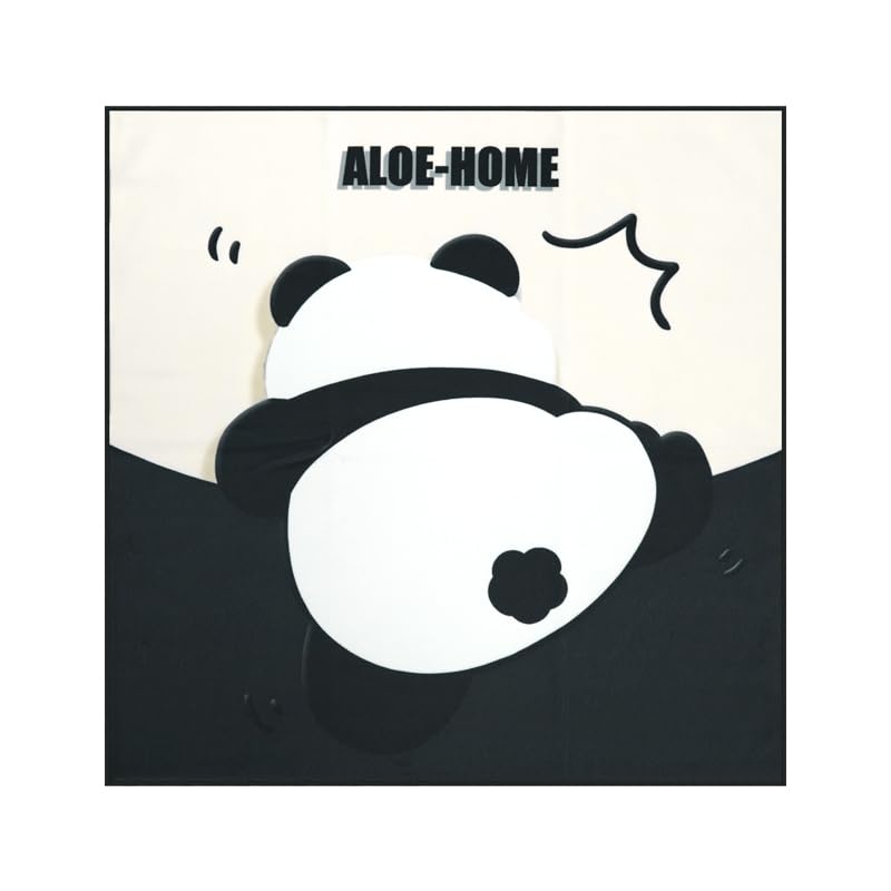 aloe-homeくっつくクロスくつっくタオル 超便利風呂敷 化粧品弁当箱カメラIPADなど包む 吸水 保温 50*50cmカメラ保護 レンズ保護 IPAD保護 化粧品収納 風呂敷 ペタペタ布 マジッククロス (パンダ（黒）)