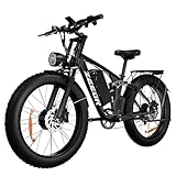 Dual Motor Electric Bikes for Adults: TWO 52V 1000W high speed brushless motors provide electric bicycles with stronger power and climbing ability, helps to reach the top speed of 35MPH with ease. Removable large capacity 52V 22.4Ah battery offers a ...