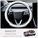 Uxcer Premium Leather Steering Wheel Cover for Tesla Model 3/Y 2016-2025 2026 Juniper/Highland, Non-Slip Breathable Tesla Model 3/Y Steering Wheel Protector, White