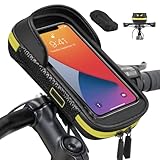 Wasserdicht Handyhalterung Handyhalter Fahrrad Lenkertasche 360°Drehbarem Outdoor Fahrradhalterung Handy Halterung Halter Fahrradlenker Tasche Fahrradtasche mit Regenhaube für 7 Zoll Smartphone GPS
