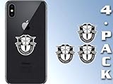 4 Pack: Small Special Forces USASOC Crest Sticker (Army v-42 Laptop Cell Logo oppresso Green Beret Vinyl Decal for Laptop or Cell Phone) U.S. Army Licensed