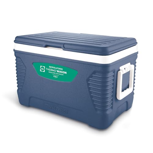 Royalford Insulated Ice Cooler Box, 32L, RF10479 Portable Cooler Box 3 Layer Pp Pu Hdpe Premium Quality Polymer Thermal Insulation Large High PeRFormance Cooler Box Assorted Colors