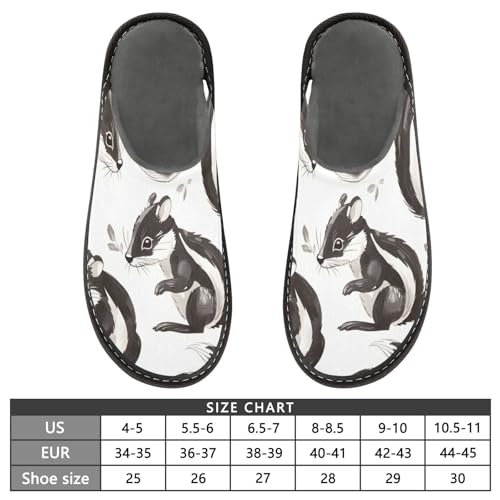 Slippers for Women Cute Skunk Pattern Print Soft Fuzzy Women's Slippers Indoor and Outdoor Shoes3