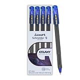 Luxor Schneider Gelaxy Gelschreiber, 4 Stück, blau, nachfüllbar, 0,7 mm Spitze, schnell trocknende Tinte, deutsche Technologie, glattes Schreiberlebnis, Stifte für Schüler