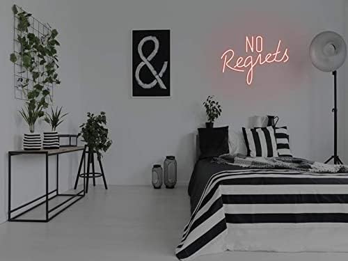NEON SIGNS INDIA no Regrets led Light for Home Decorative Sign Wall / Decor for Wedding Party Kids Room /Living Room House/ Bar/ Pub/ Hotel/ Restaurant (Aqua) (red)