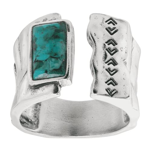 Silpada 'Split Mountain' Compressed Turquoise Cuff Ring In Sterling Siler, Size 8 #TOP22