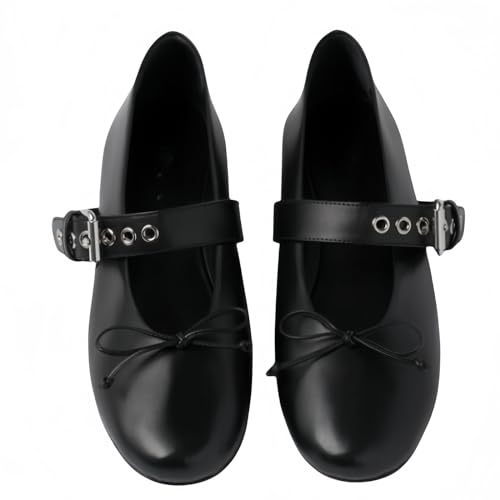 Women Buckled Ballet Flats with Strap Slip On Loafer Shoes4