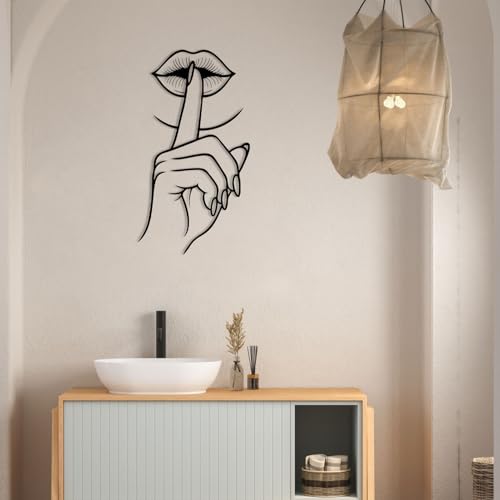 Rubelike Woman Finger Lips Wall Art - Shhh' Silence Hand