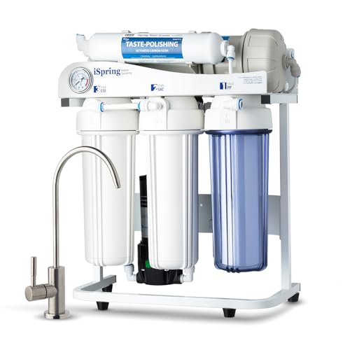Image of iSpring RCS10T Reverse Osmosis Water Filter, 5 Stage Tankless RO Water Filtration System for Commercial & Residential, High-Flow 1000 GPD, 2.5:1 Pure to Drain Ratio